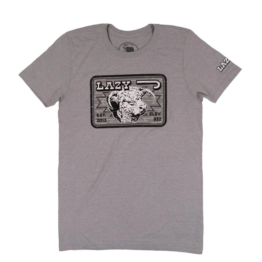 Lazy J Ranch Men's Grey Cowpoke Tee LJSS-2513 C4