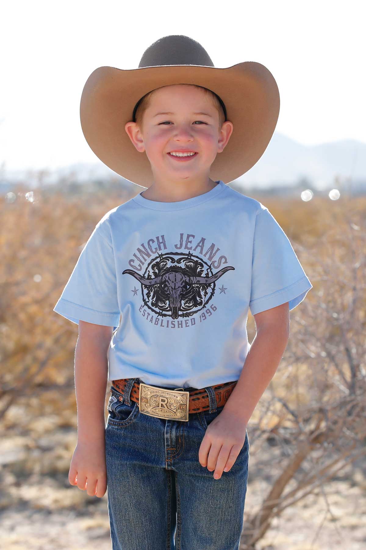 Cinch Boy's Light Blue Graphic Tee MTT7670171 | Corral Western Wear