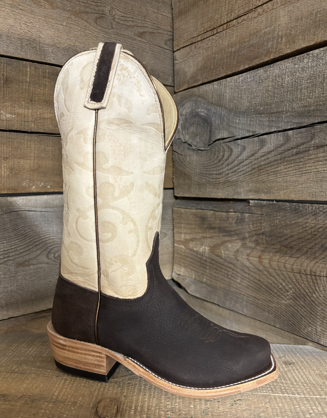 Anderson Bean Women's Chocolate Prosper Creme Western Boot 361361