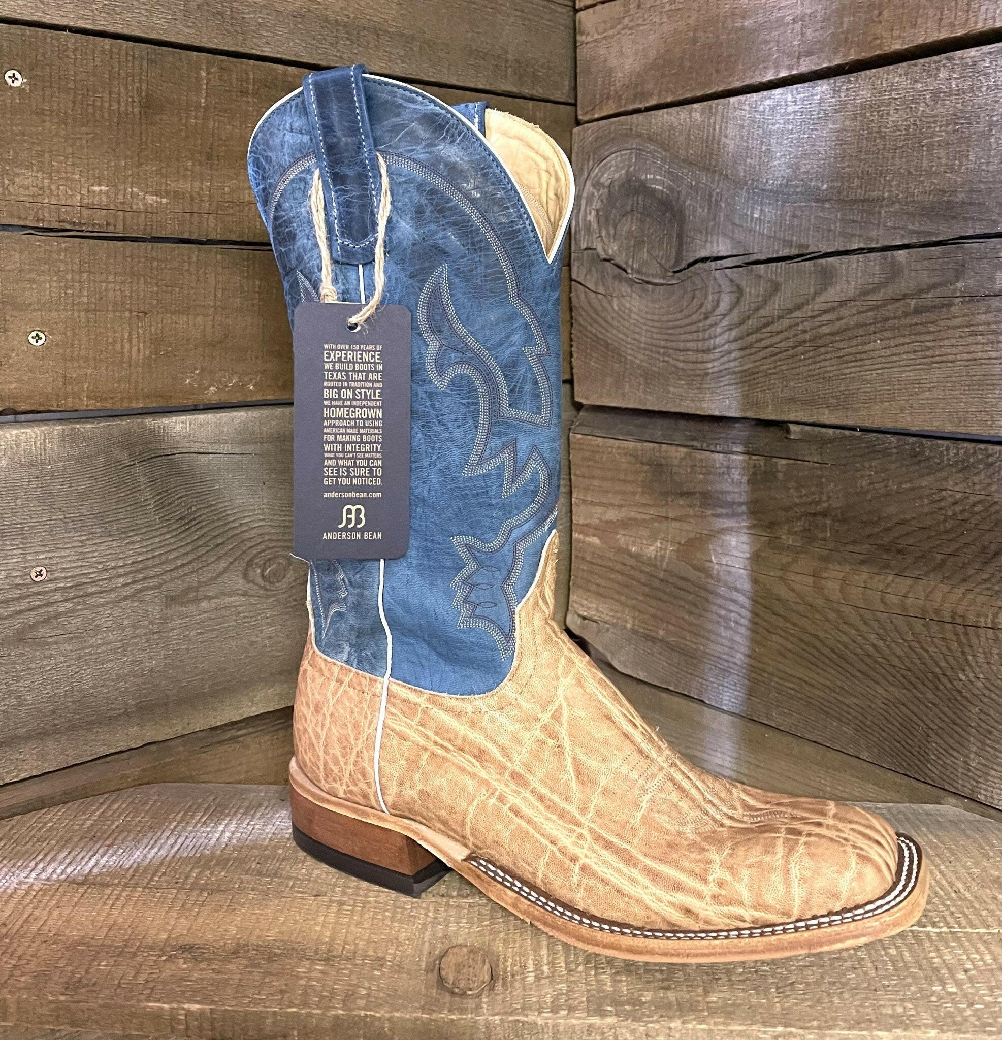 Anderson Bean Men's Tan Tipped Elephant Boots.