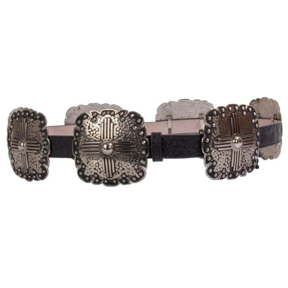 Women\'s Leather Belt with Western Conchos, Removable Buckle, Size Large Angel Ranch Women main image 4