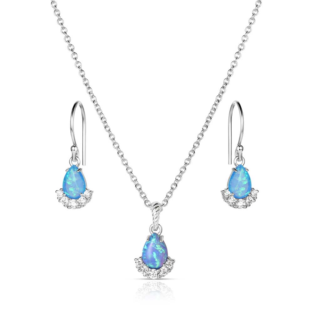 Montana Silversmiths Blue Opal Flare Jewelry Set JS6301