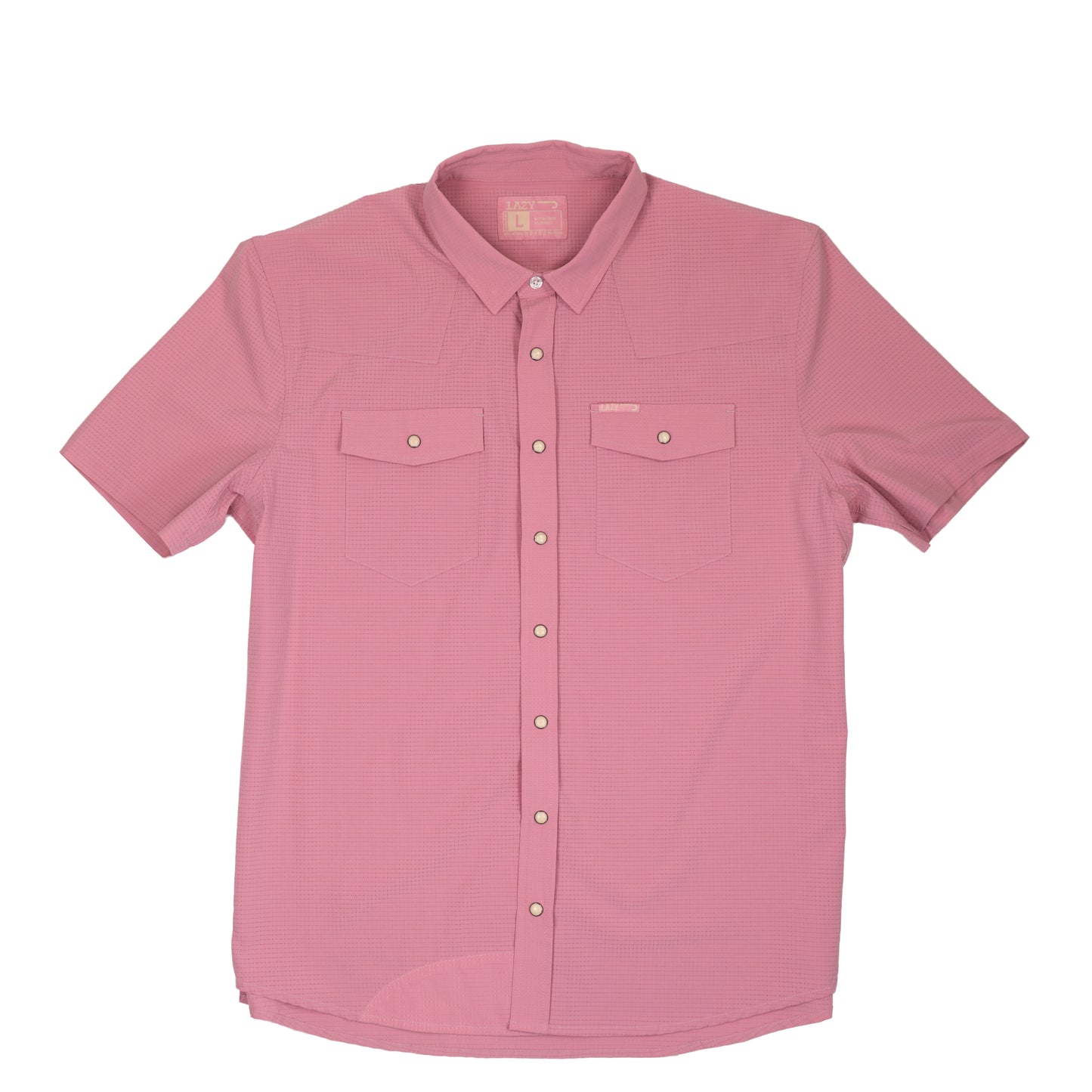 Lazy J Men's Airflow Pink Short Sleeve Shirt LJPS-2506
