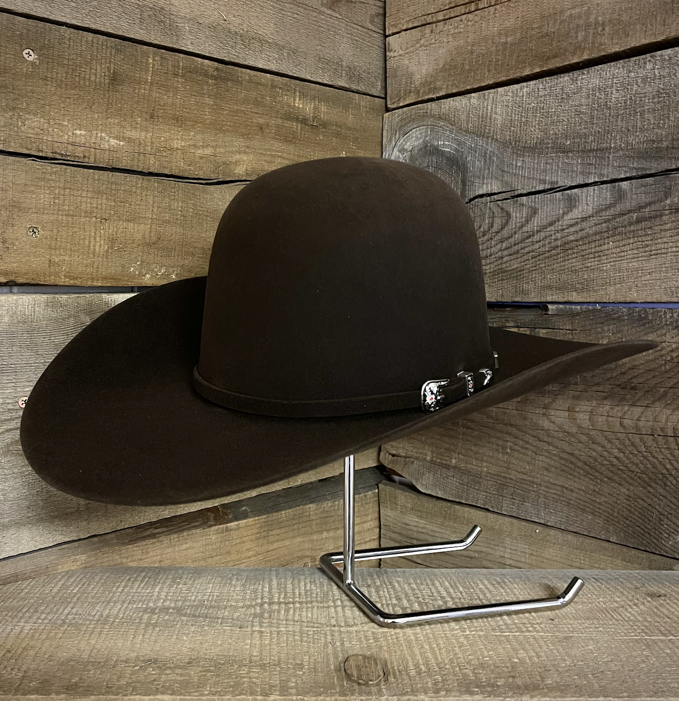American 20x Chocolate Open Felt Hat.
