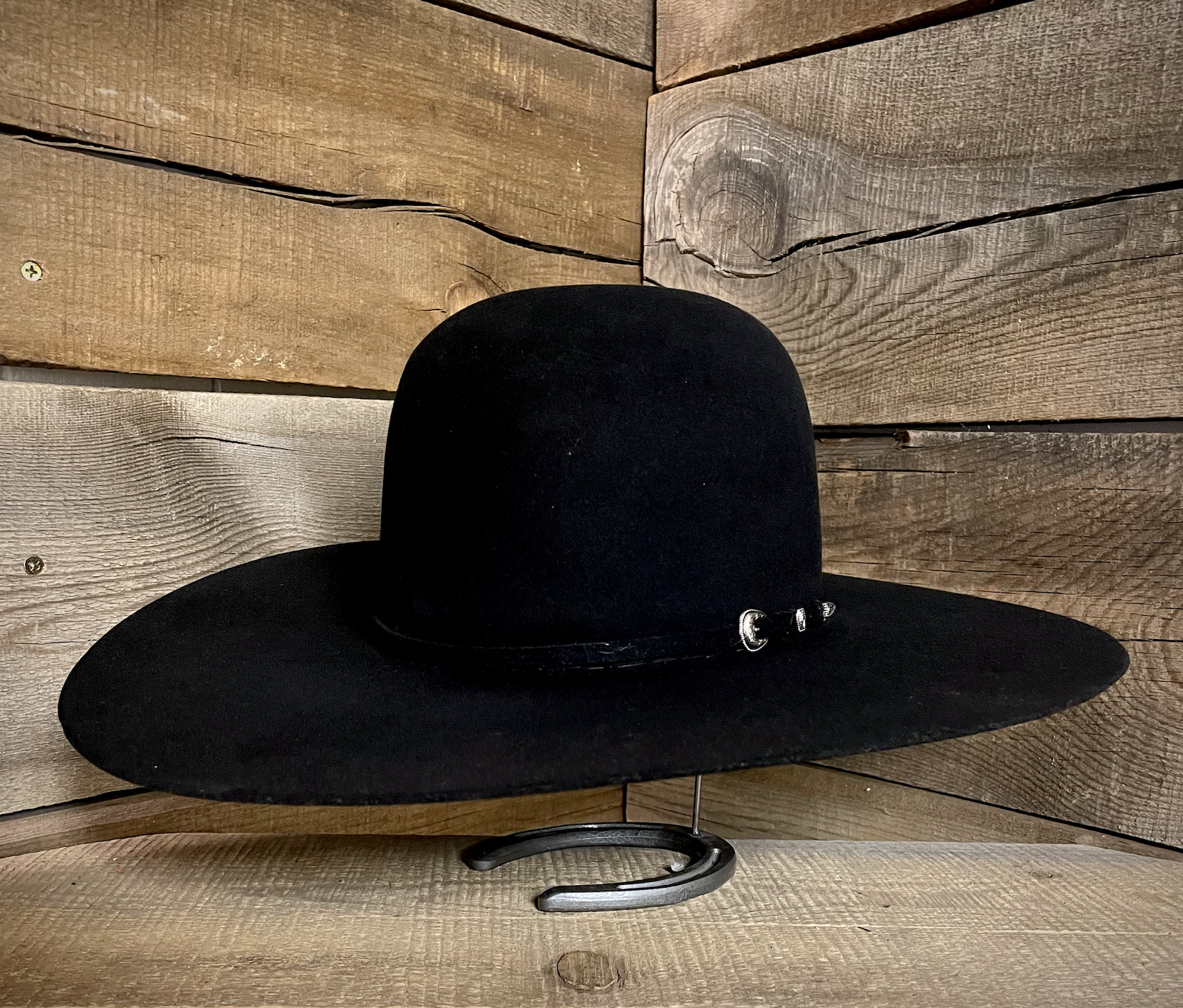 Black 7x Cowboy Hat Resistol Showdown 7X Black Open Crown Felt Hat | Ranch-Land  main image 4