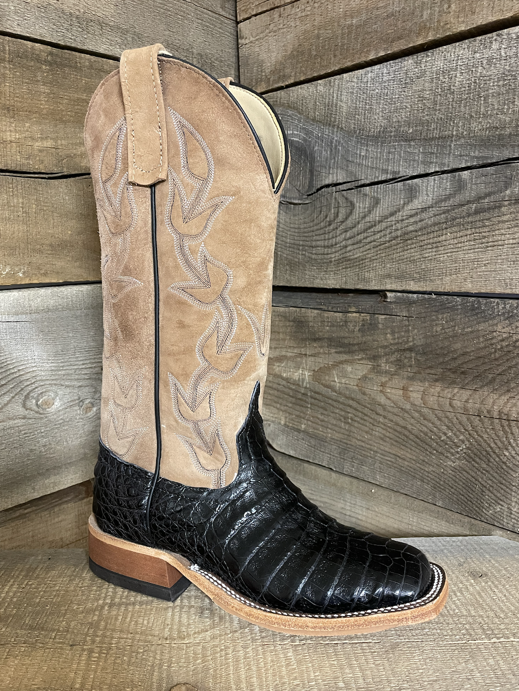 Anderson Bean Women's Black Caiman Boot.