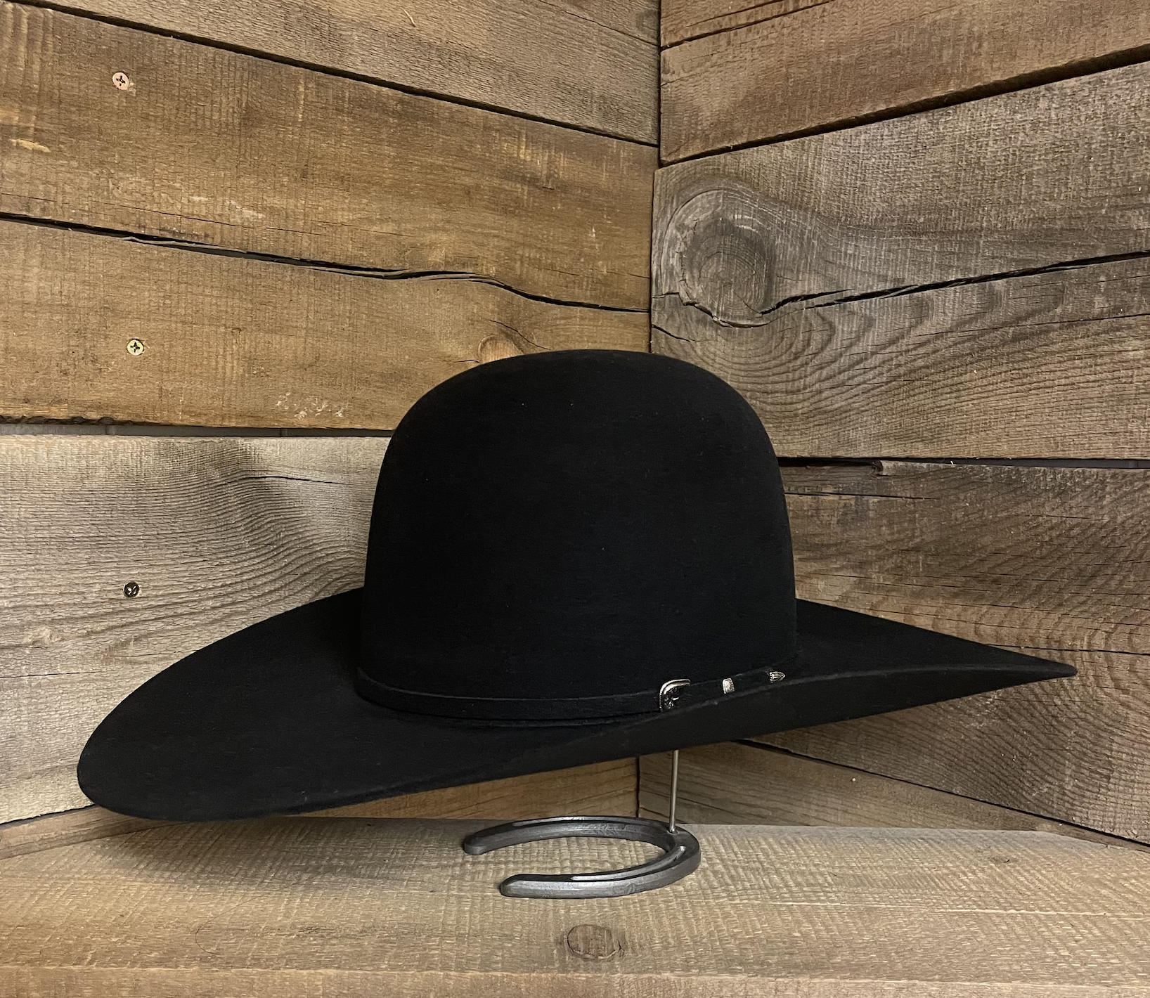 Rodeo King Black Cowboy Hat with Beaded Band Rodeo King 30X Black Felt Hat 4 7/8 main image 2