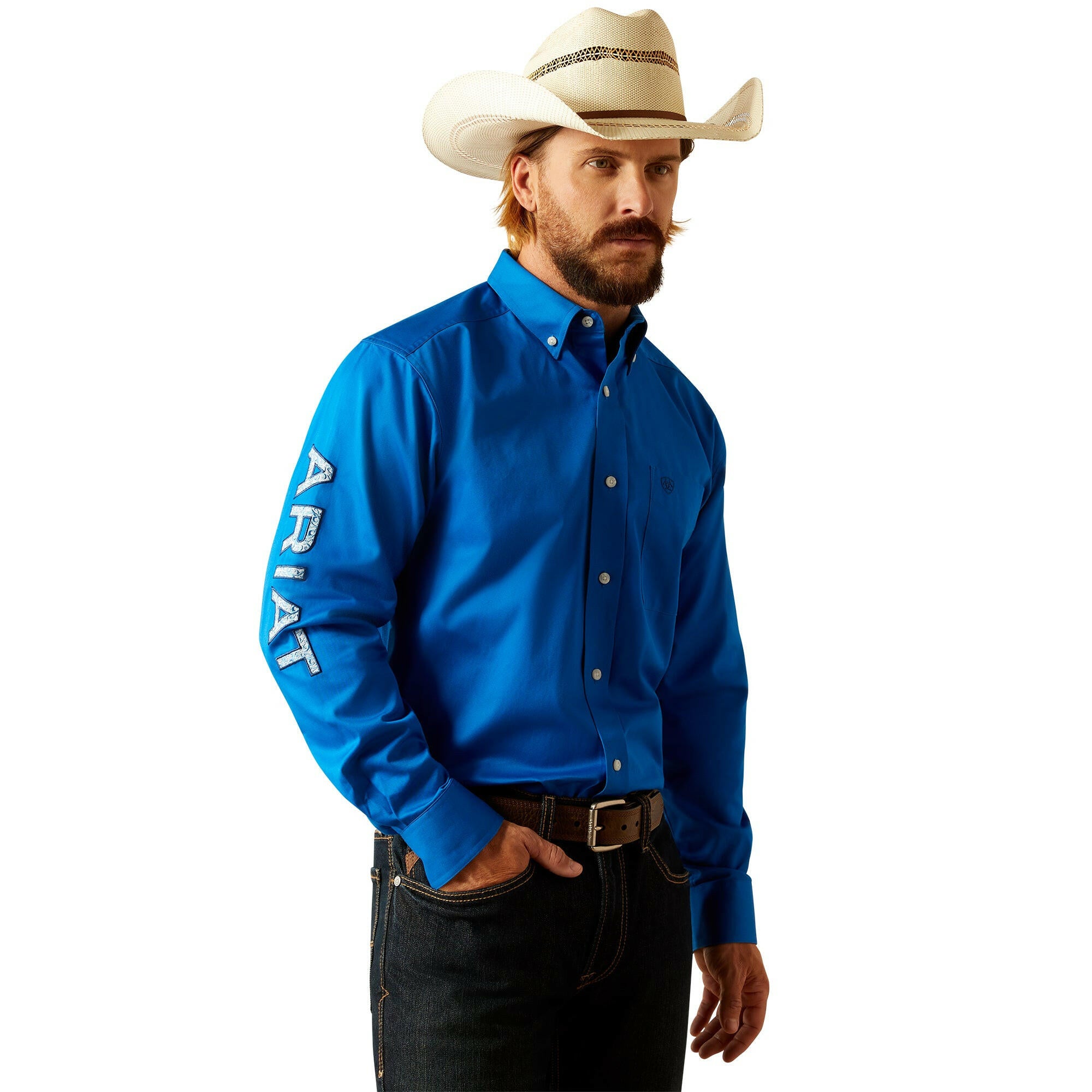 ariat dress shirt Ariat Men's Team Logo Twill Classic Fit Shirt 10055237 L / Blue