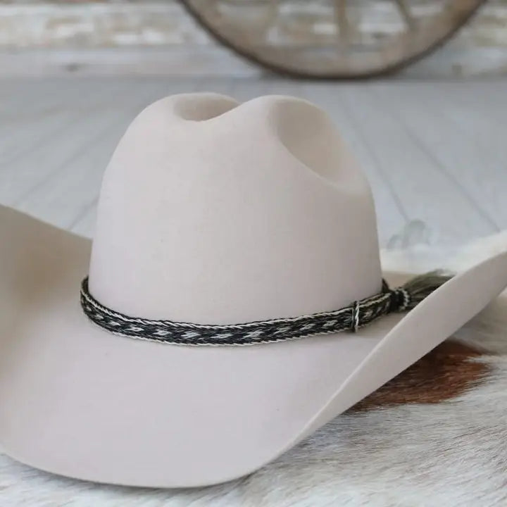 Willow Lane Hat Co. Pepper Horsehair Braided Single Tassel Hat Band WL-HH08ST