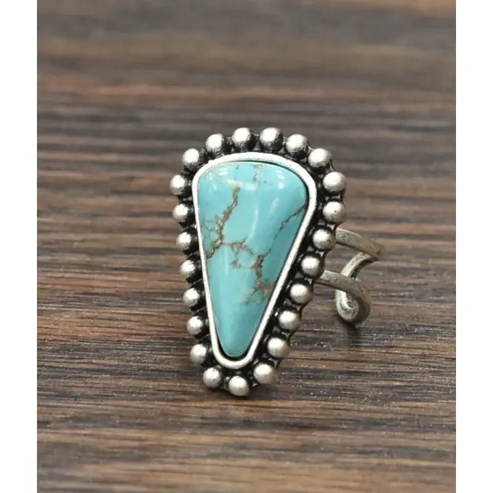 ISAC Trading Turquoise Adjustable Ring