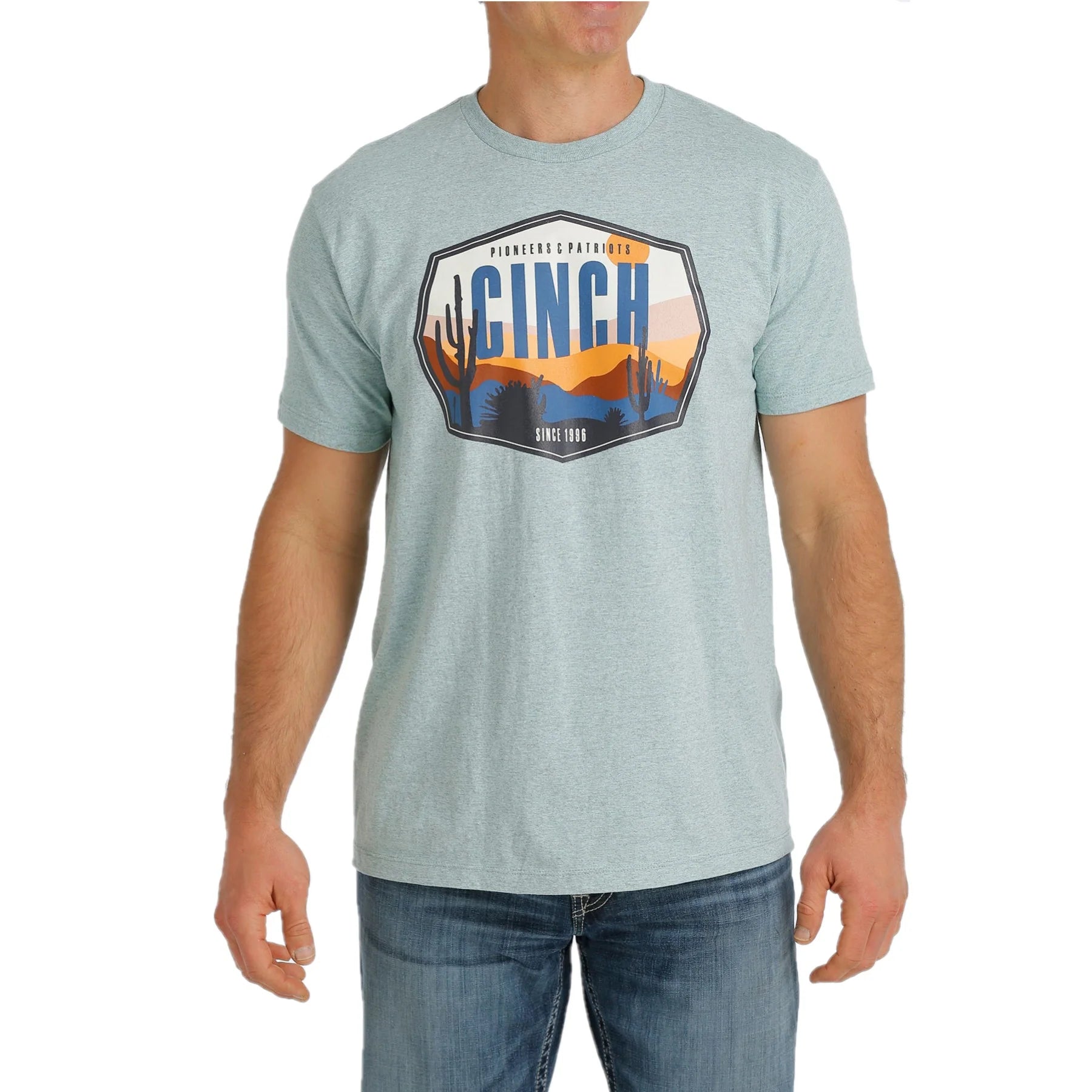 Cinch Men's Turquoise Desert Graphic Tee MTT1690496
