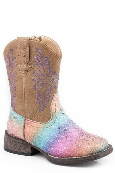 Roper Toddler's Glitter Rainbow Western Boot.