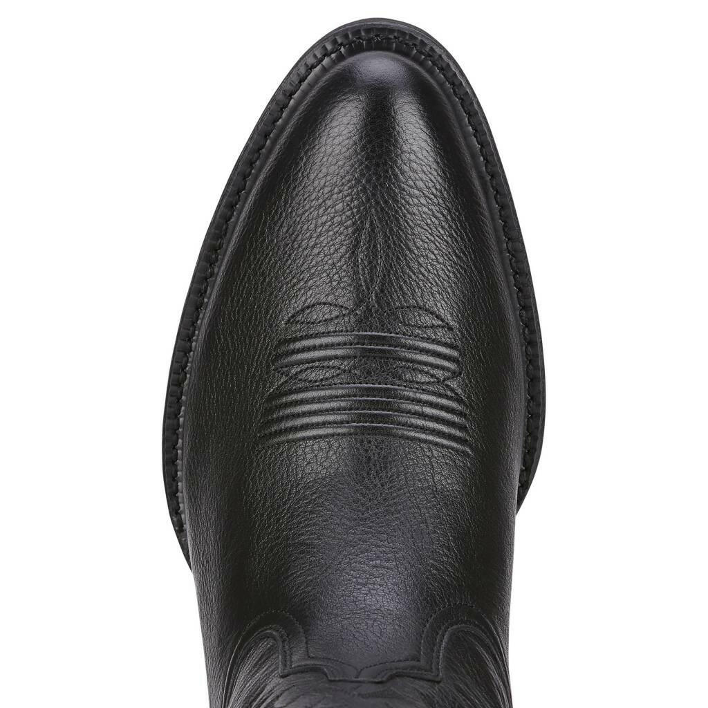 Ariat Men's R Toe Heritage Western Boots - Black Deertan