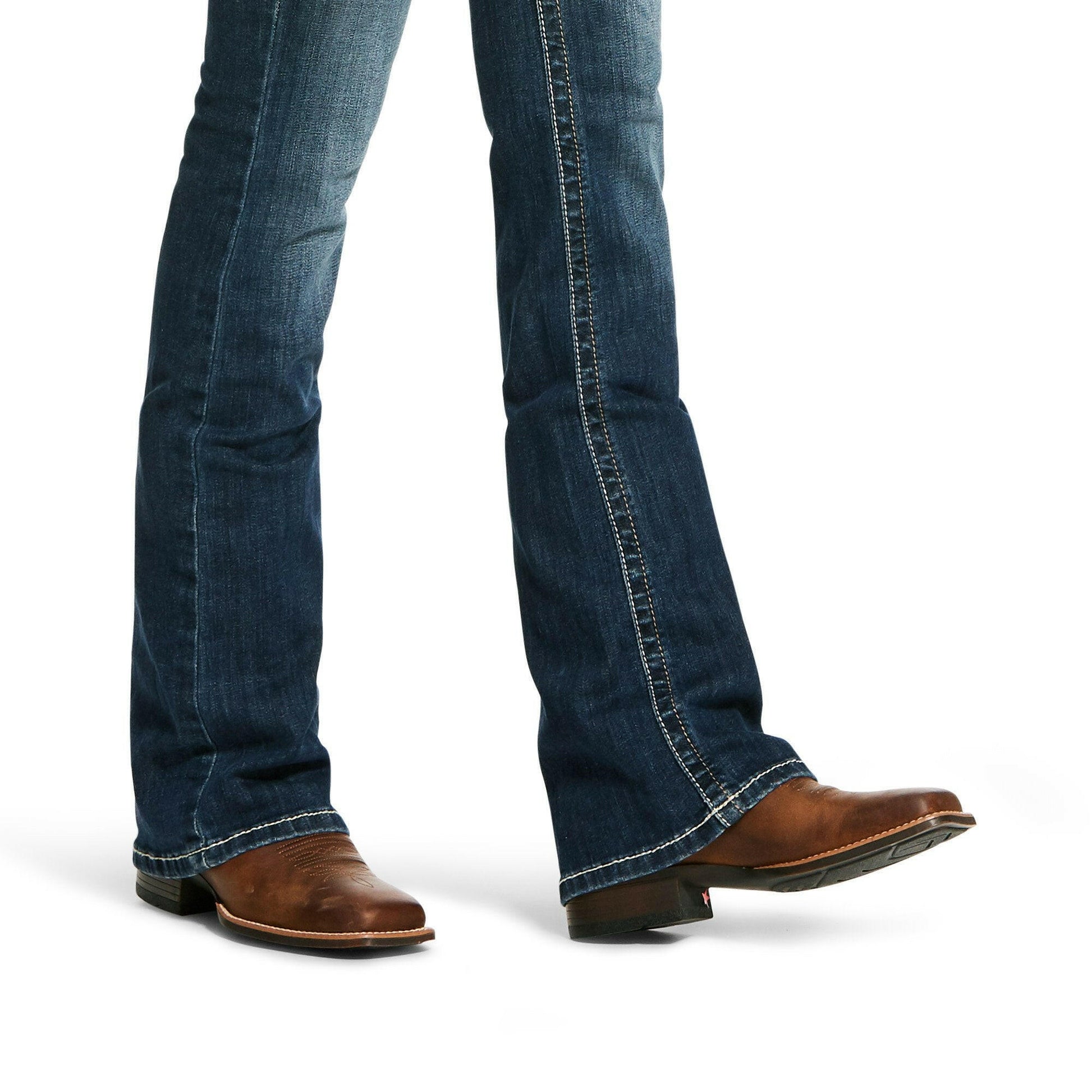 Ariat Ladies R.E.A.L. Mid-Rise Stretch Entwined Festival Boot Cut Jean.