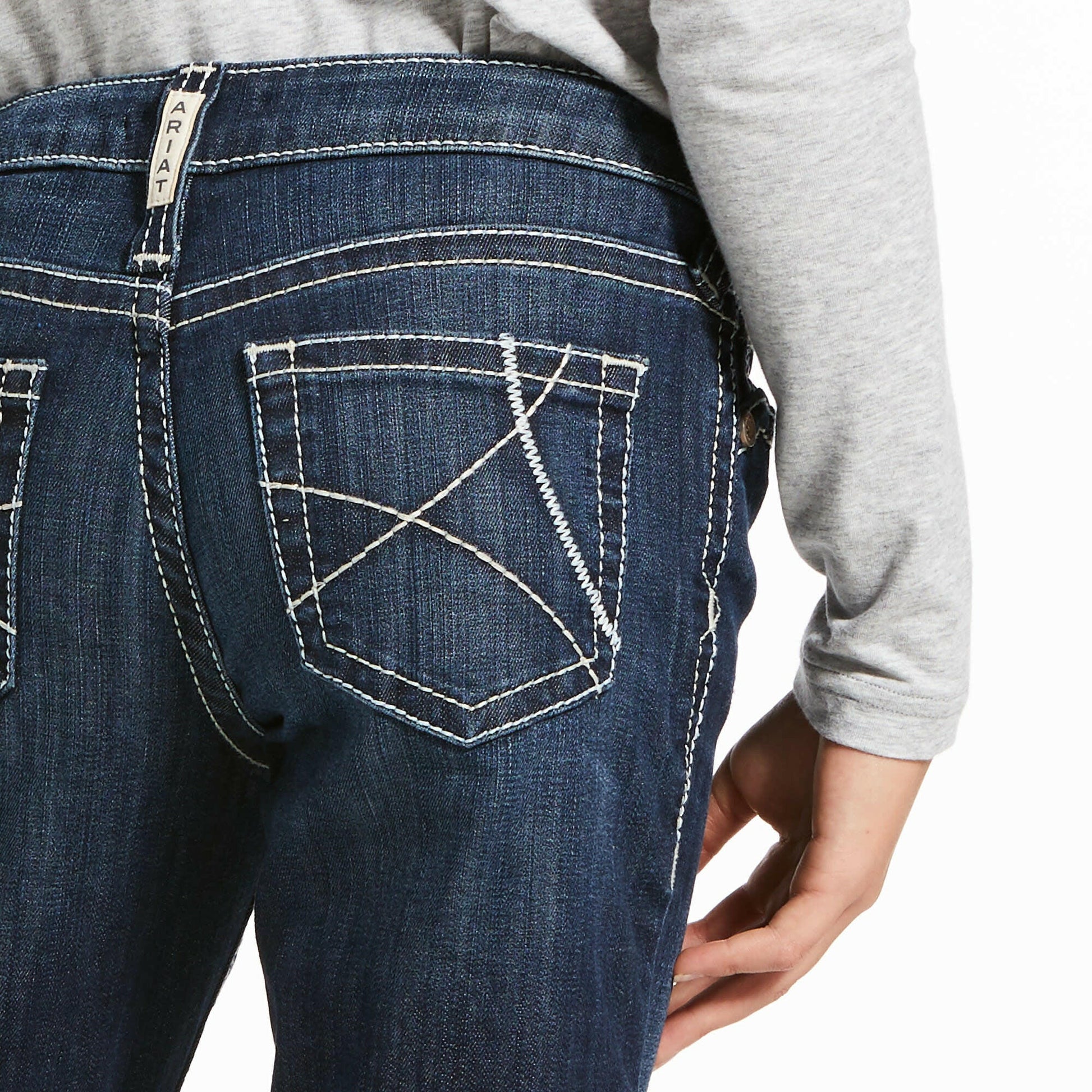 Ariat Girl's Trouser Mid Rise Stretch Ella Wide Leg Jean.