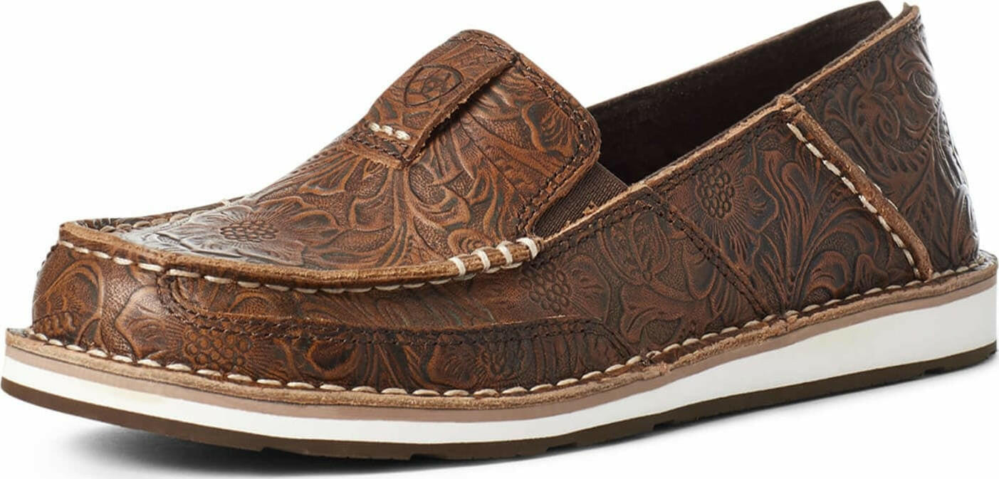 Ariat Women's Brown Floral Embossed Cruiser.