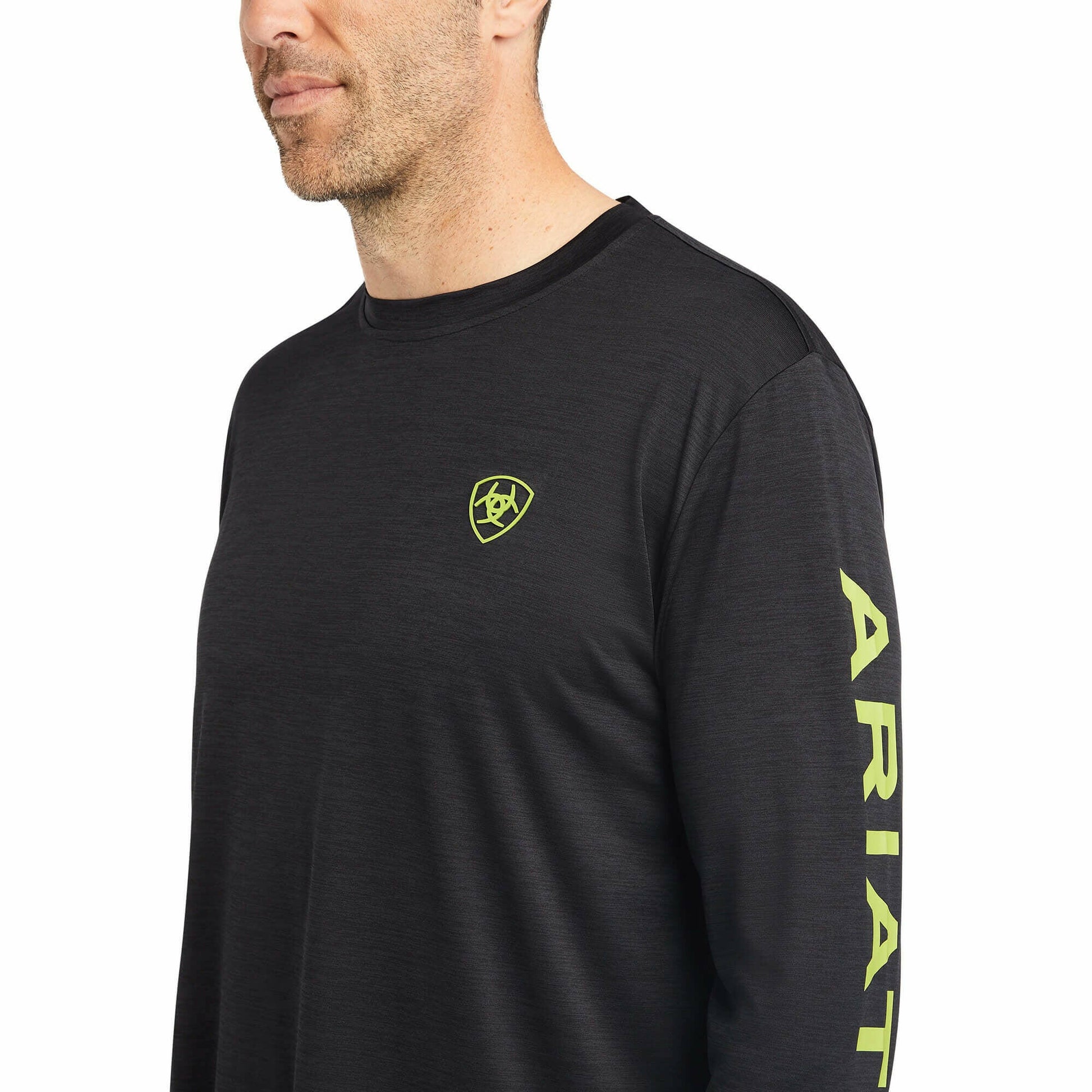 Ariat Men's Charger Htr Black Logo LS Tee 10042607.