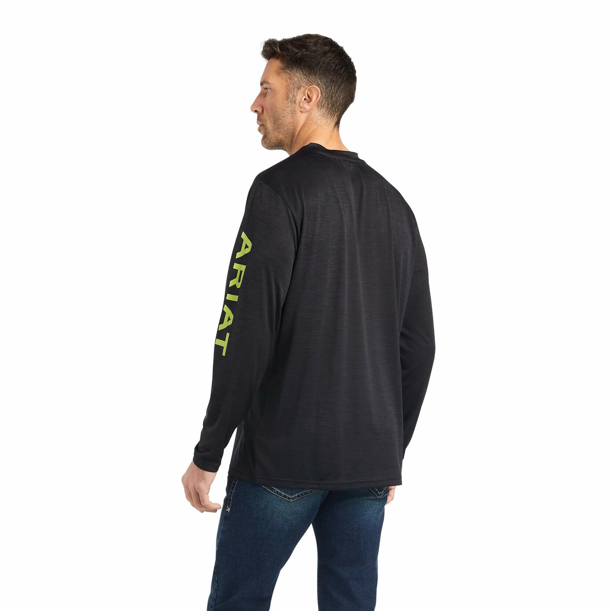 Ariat Men's Charger Htr Black Logo LS Tee 10042607.
