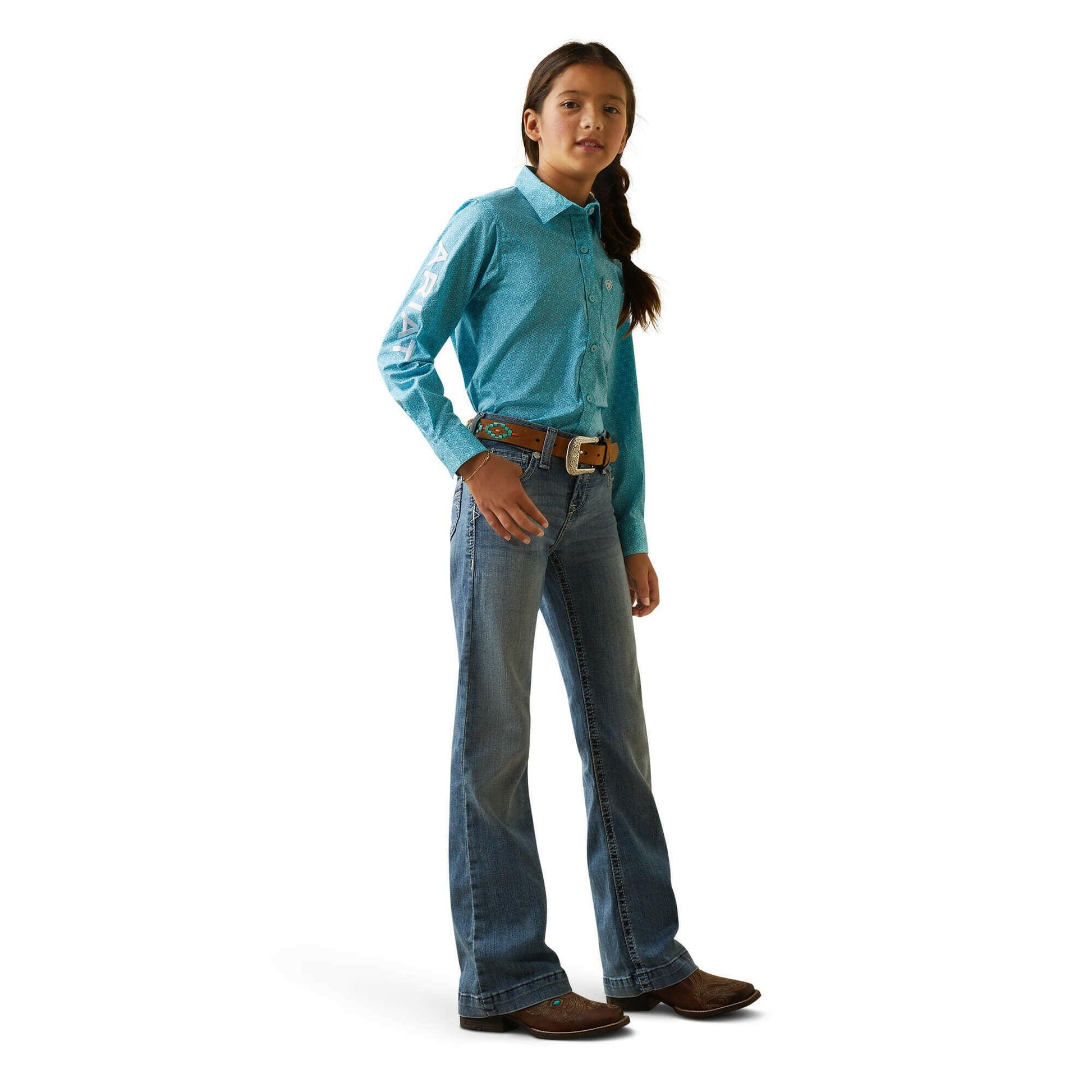 Ariat Girl Team Kirby Button Down Shirt.