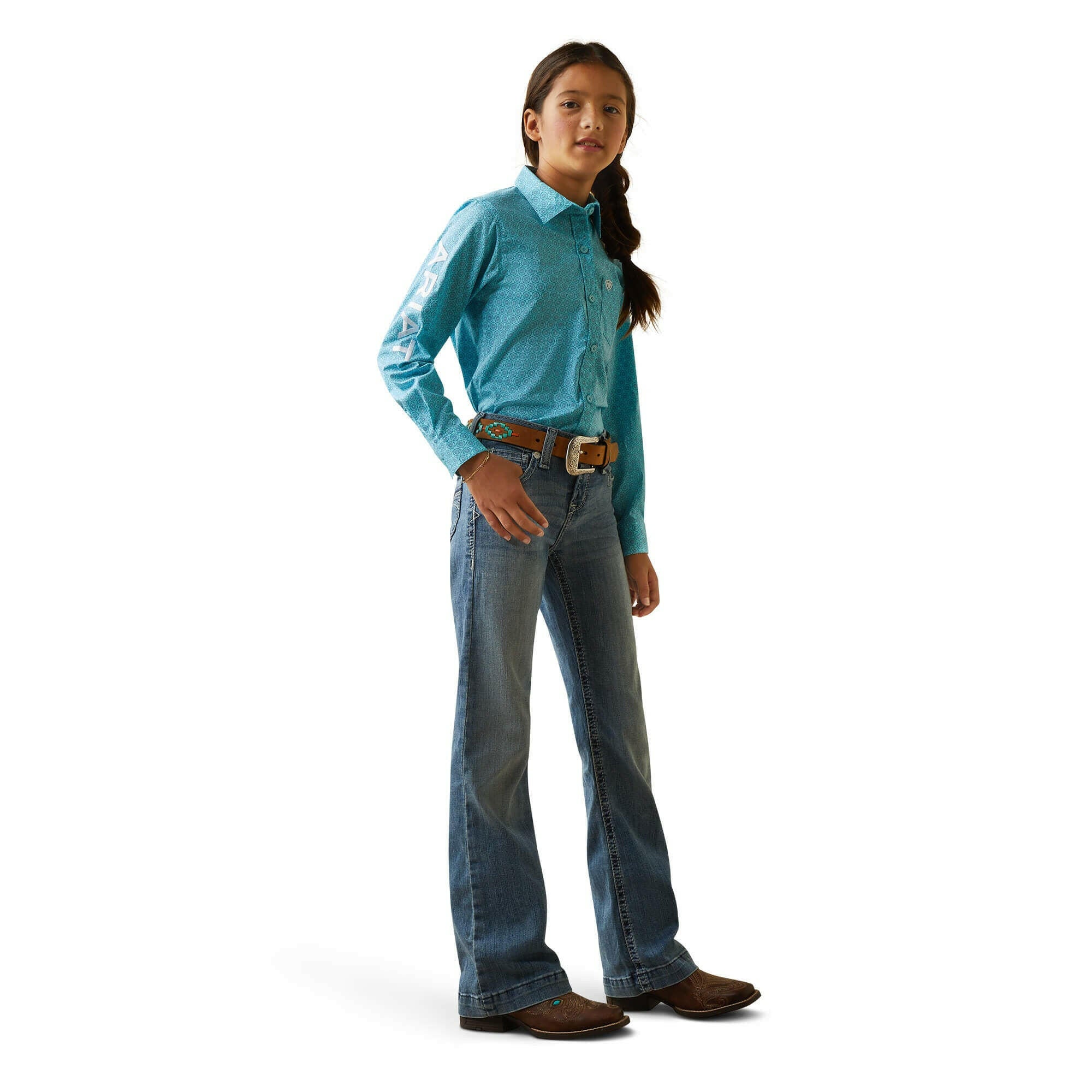 Ariat Girl Team Kirby Button Down Shirt.