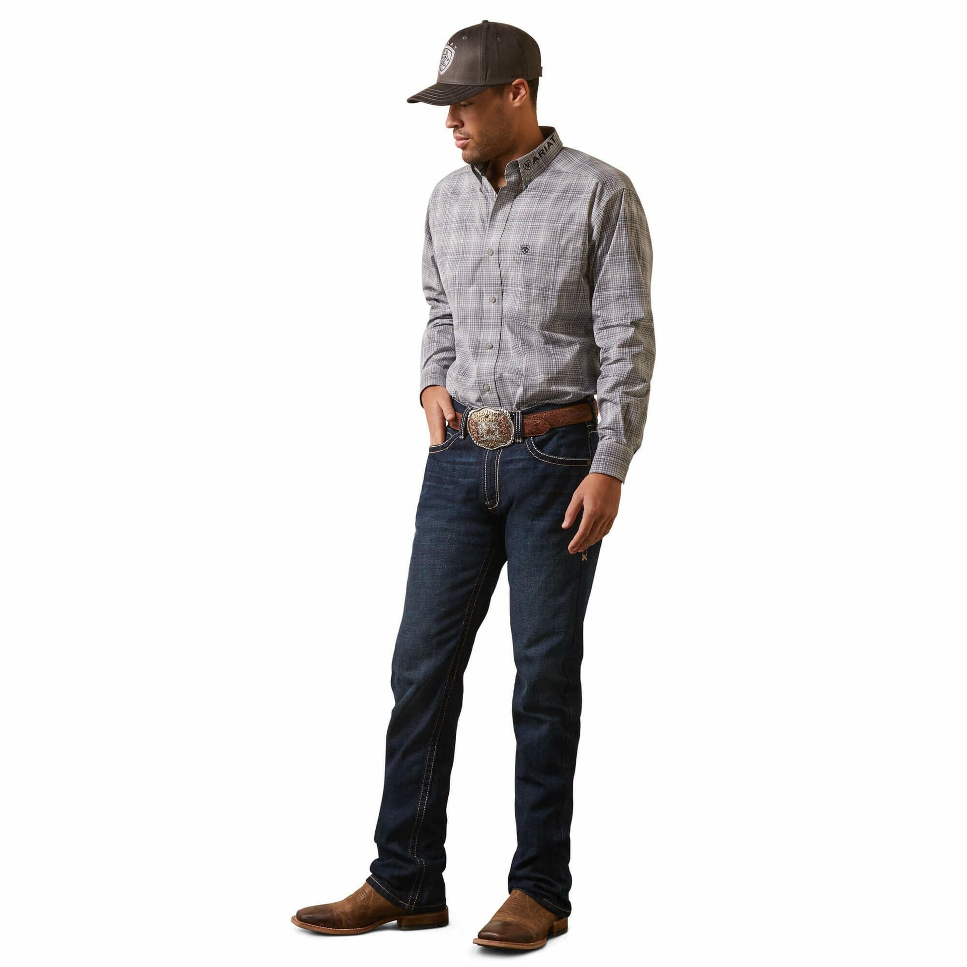 Ariat Men's Pro Series Team Houston Classic Fit Button Down Shirt.