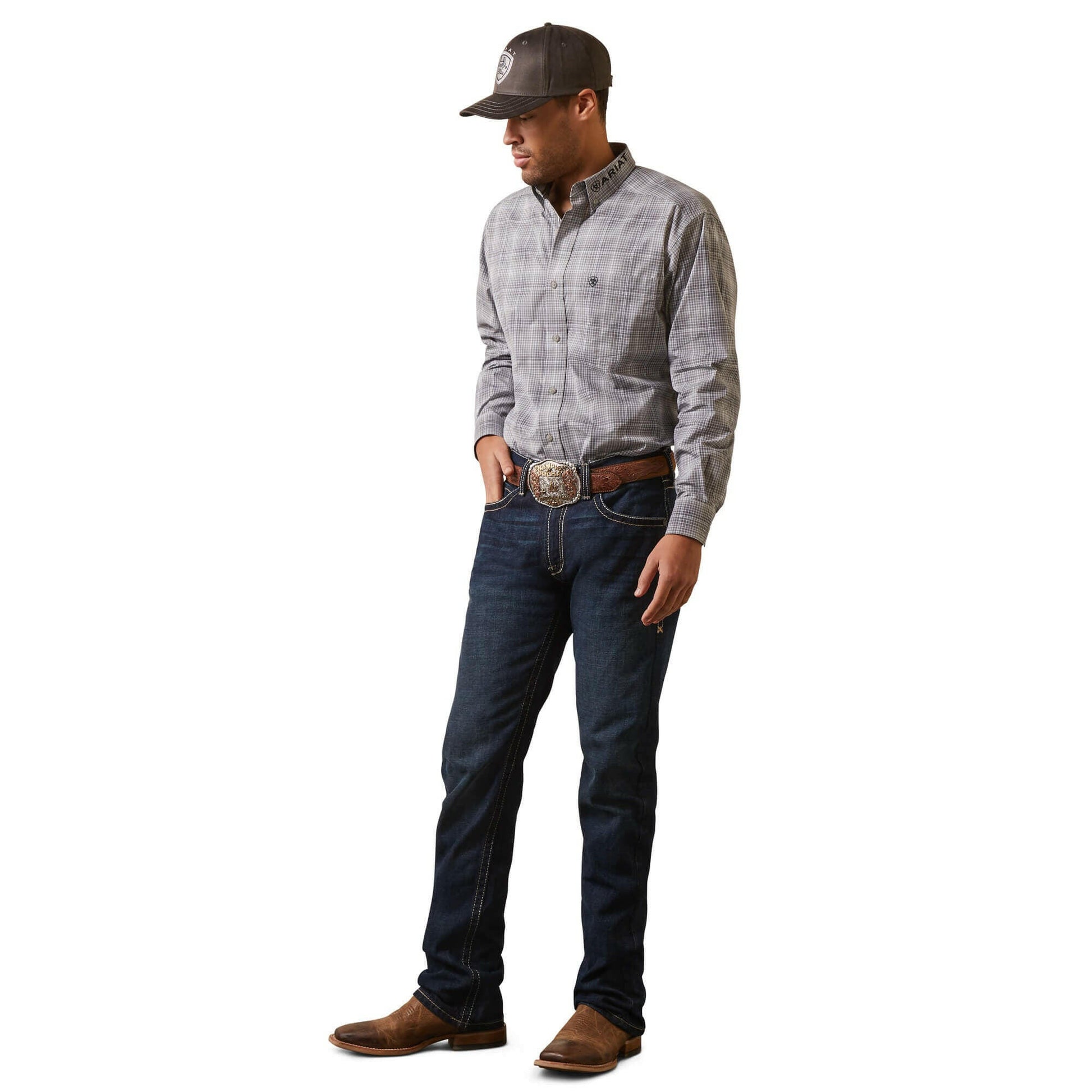 Ariat Men's Pro Series Team Houston Classic Fit Button Down Shirt.