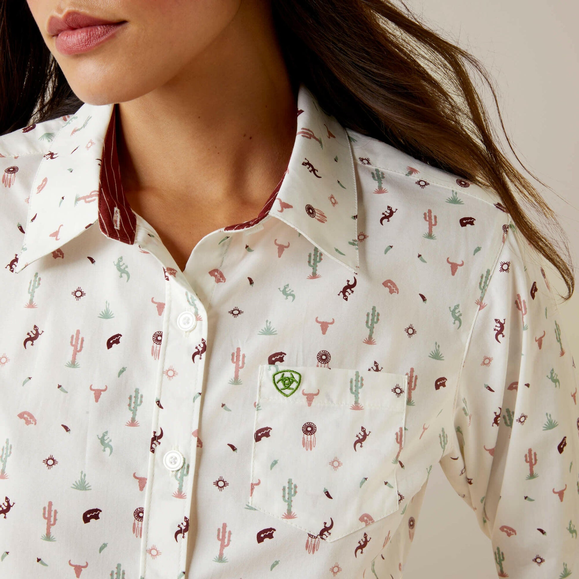 Ariat Women's Santa Fe Wrinkle Resist Kirby Stretch Button Down Shirt.