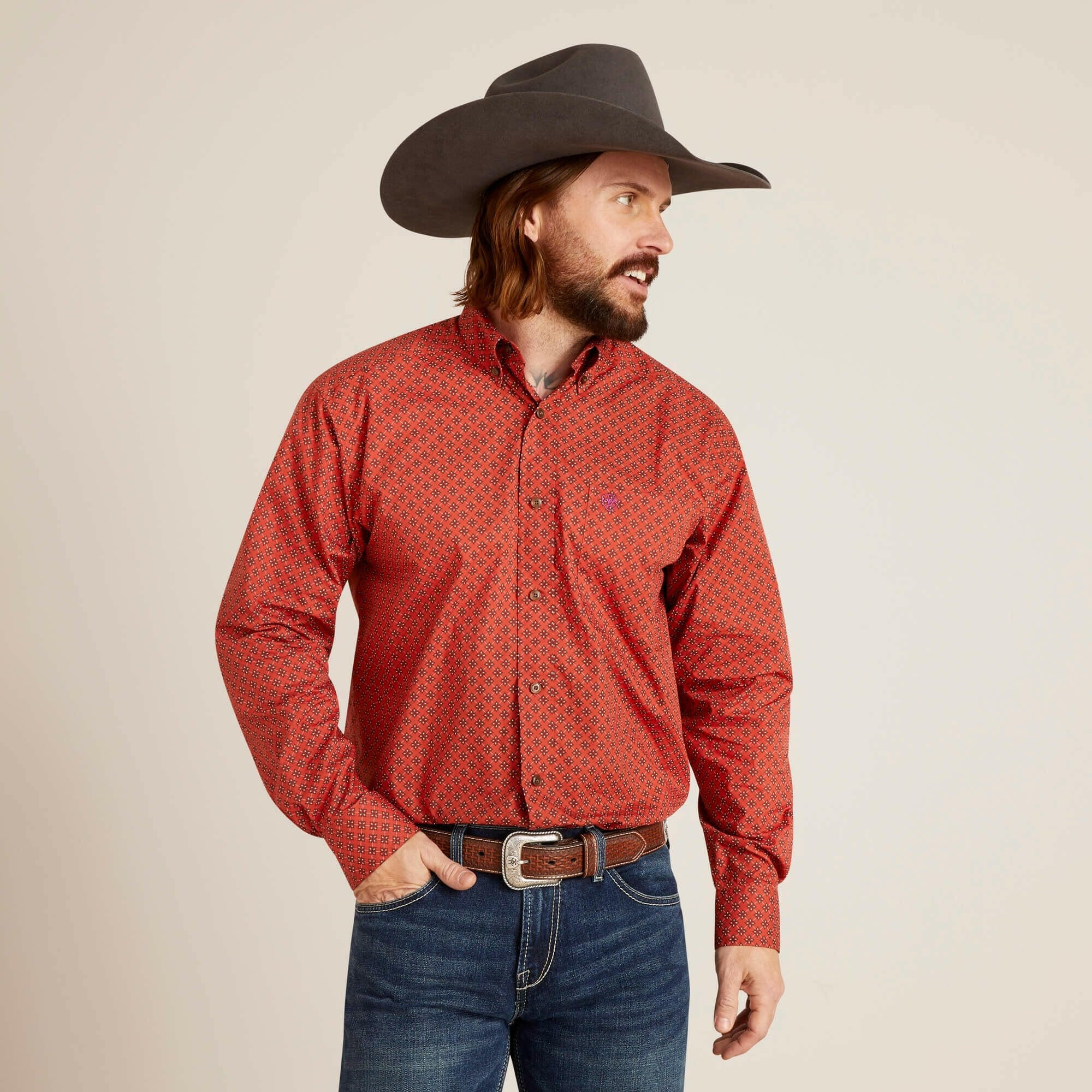 Ariat Men's Samson Classic Fit Button Down Shirt C3 Size Large.