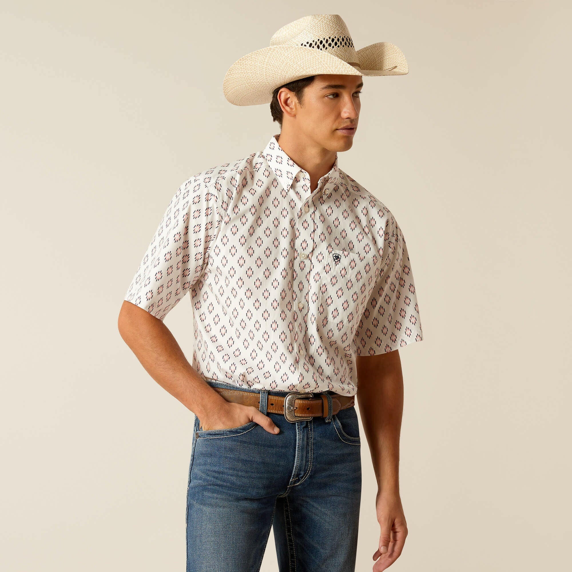Ariat Men's Terrance Classic Fit Button Down Shirt Size Large.