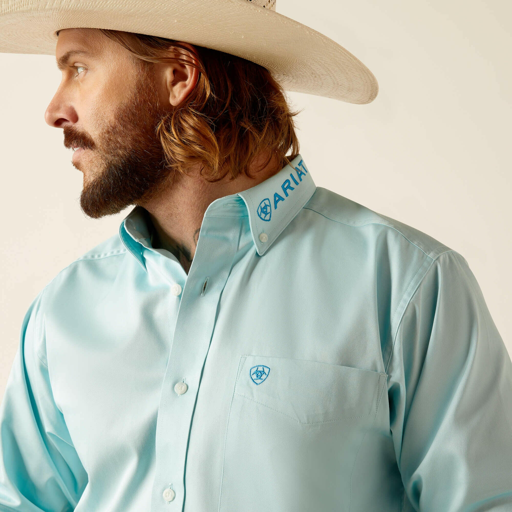 Ariat Men's Team Logo Twill Fitted Button Down Shirt.