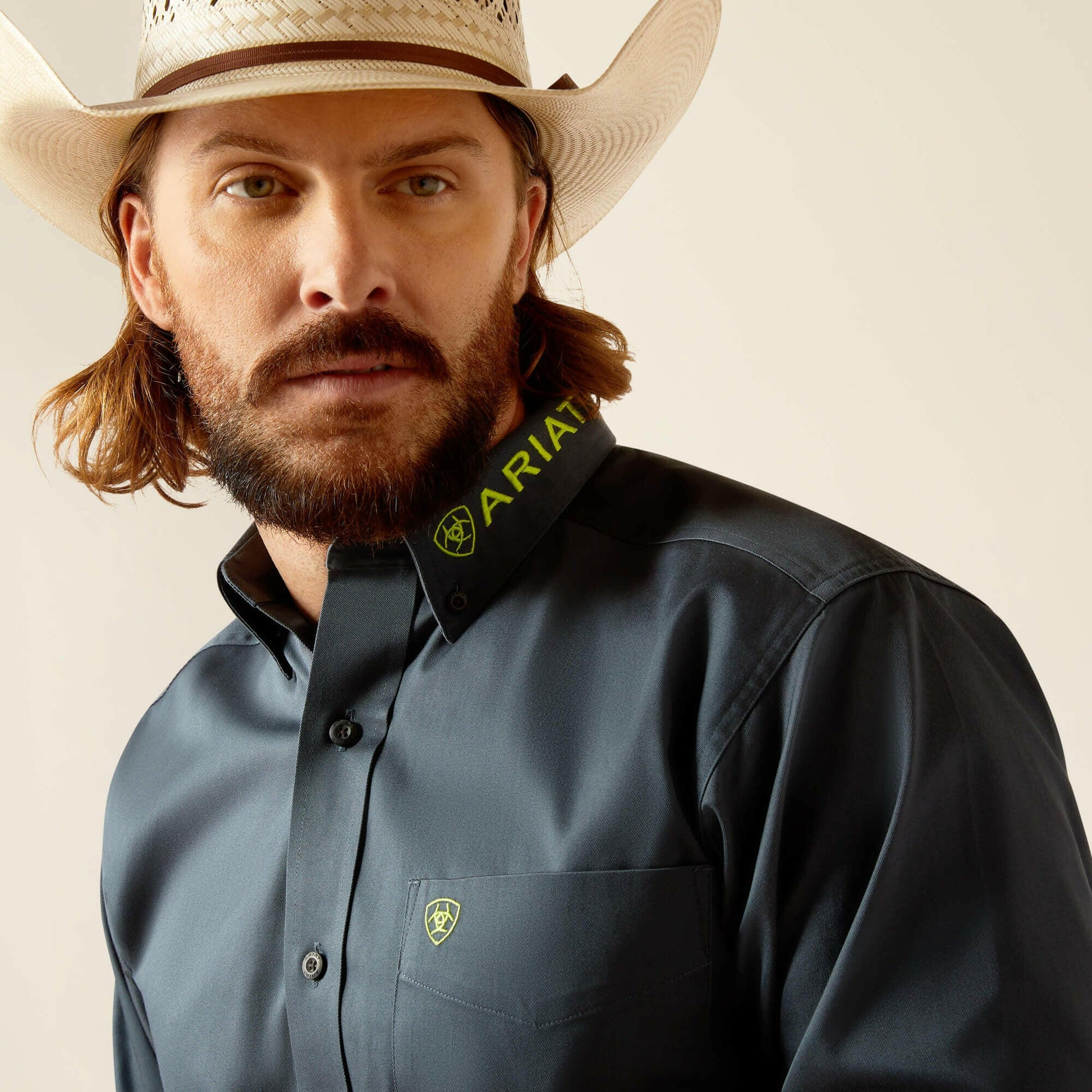 Ariat Men's Team Logo Twill Fitted Button Down Shirt.