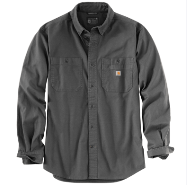 Carharrt Men's Rugged Flex Relaxed Fit Mid-Weight Canvas Button Down Shirt 103554