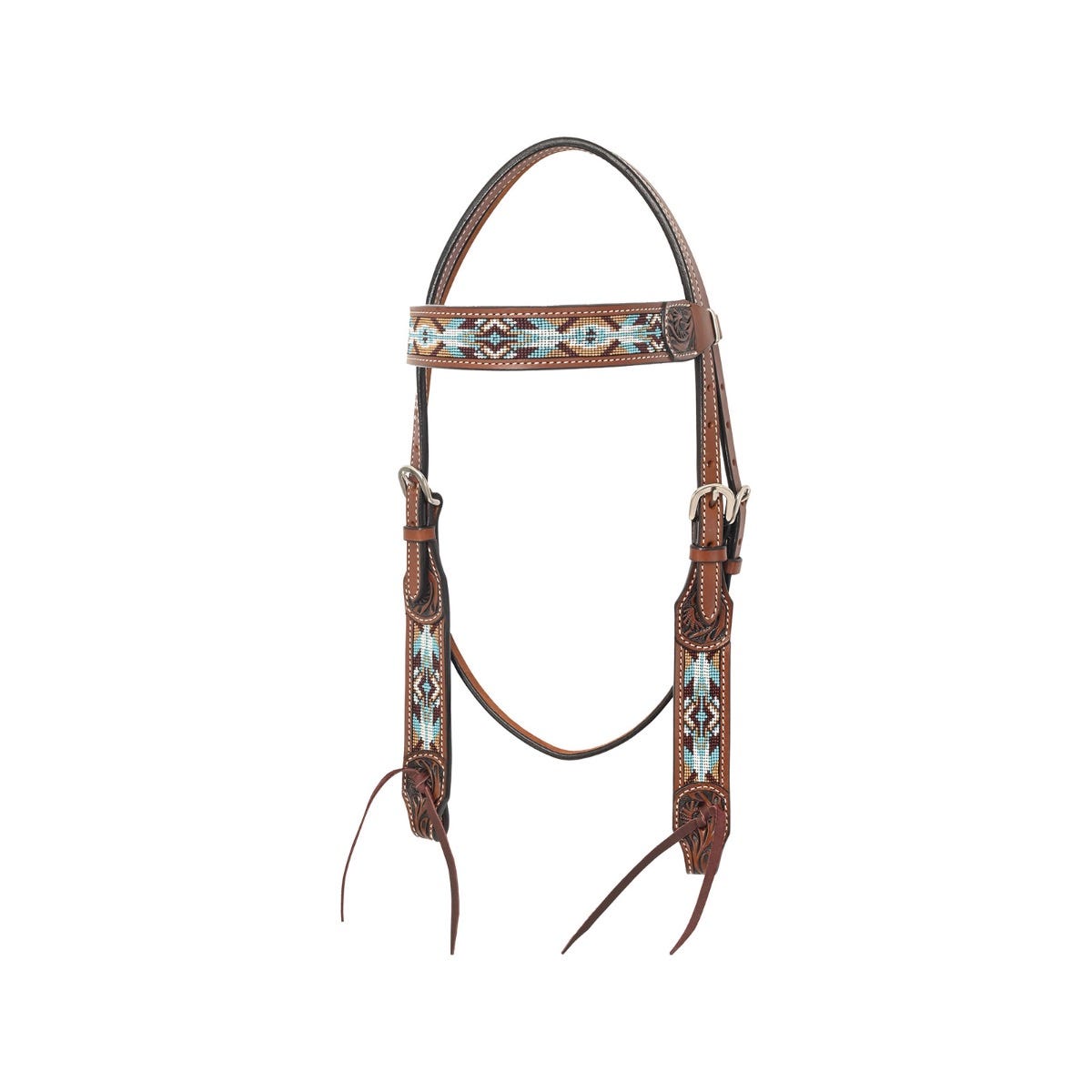 Circle Y Buckskin Beaded Browband Headstall 1072-10-S5