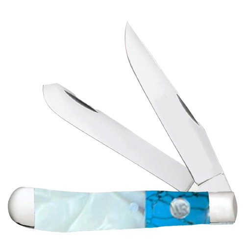 Whiskey Bent Pearl Agate Trapper Knife WB11-79