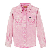 Wrangler Girl's Pink Snap Front Shirt.