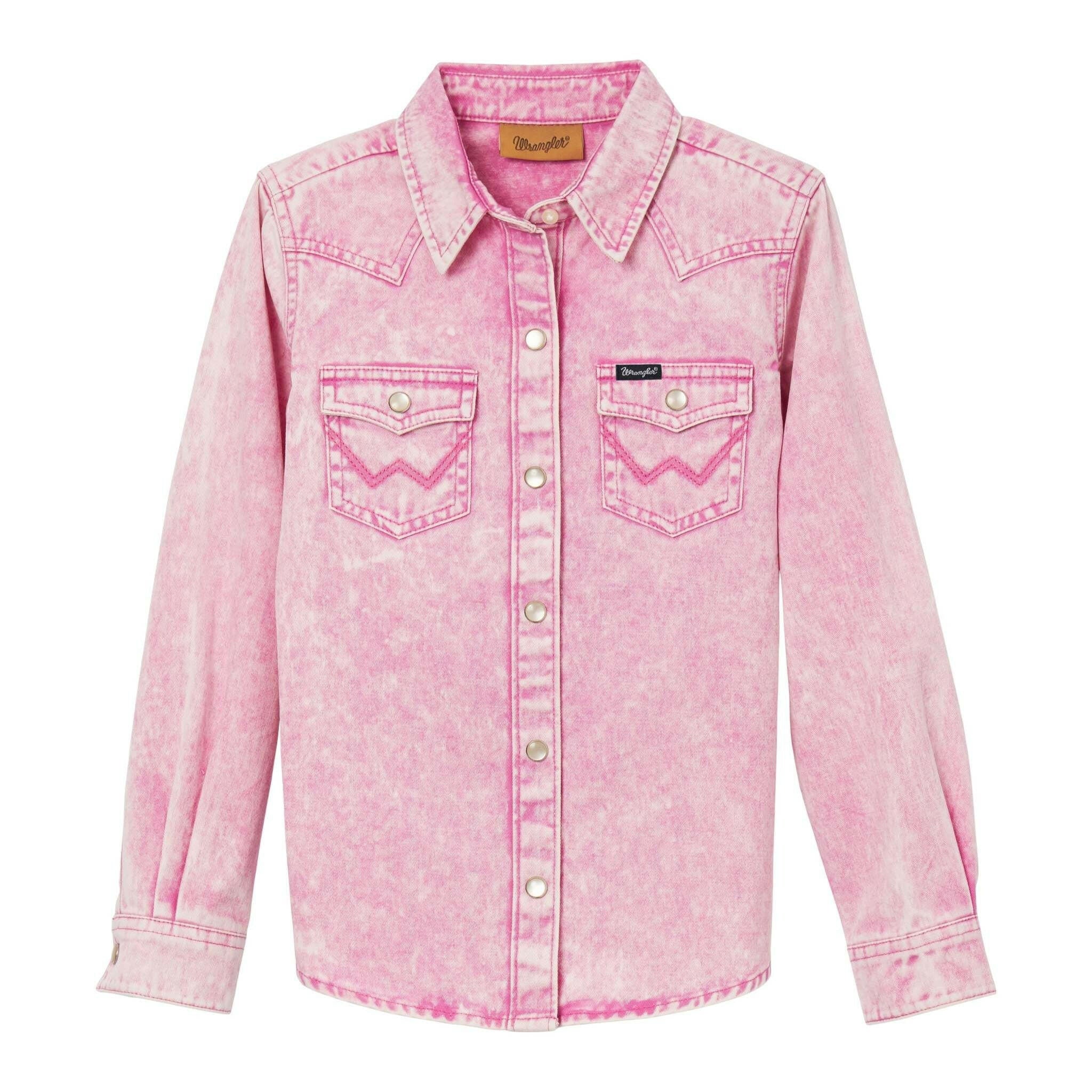 Wrangler Girl's Pink Snap Front Shirt.