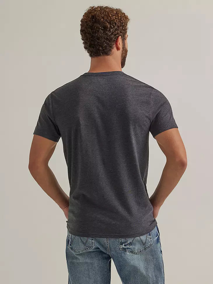 Wrangler Men's Caviar Heather Rope Logo Tee 2344108