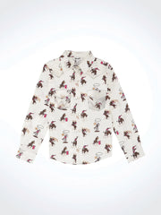 Wrangler Girl's Bold Print Snap Front Shirt.