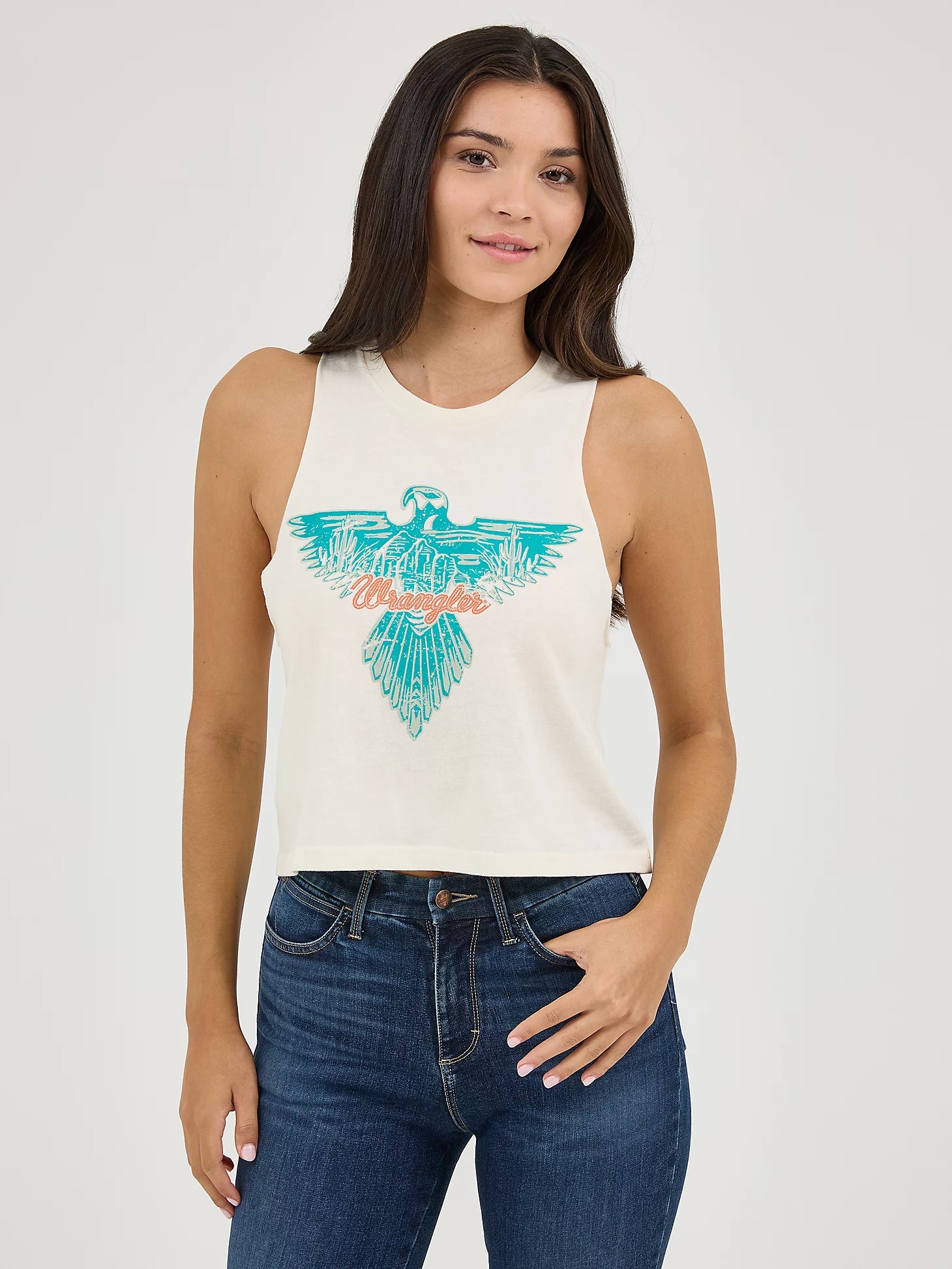 Wrangler Women's Festival Crop Graphic Tank.