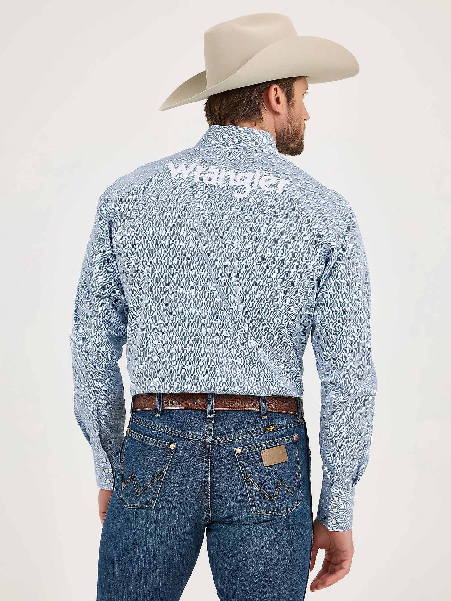 Wrangler Men's Logo Snap Front Shirt.