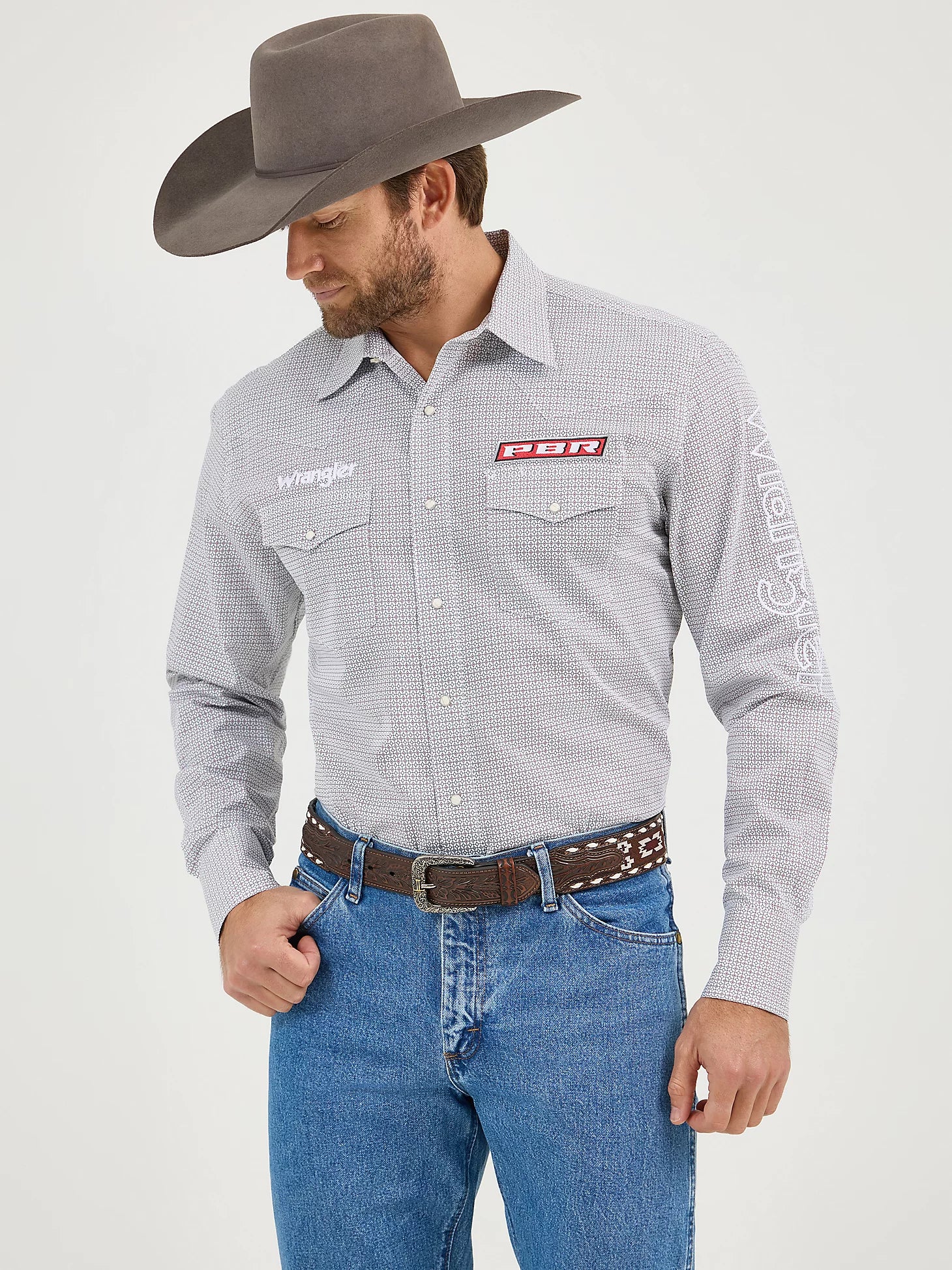 Wrangler Men's PBR Logo Snap Front Shirt