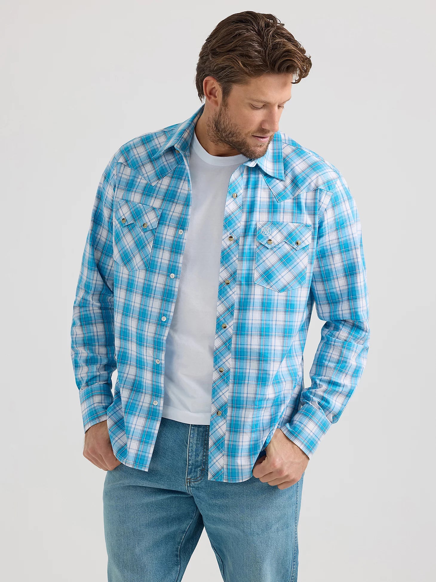Wrangler Men's Retro Plaid Snap Front Shirt.