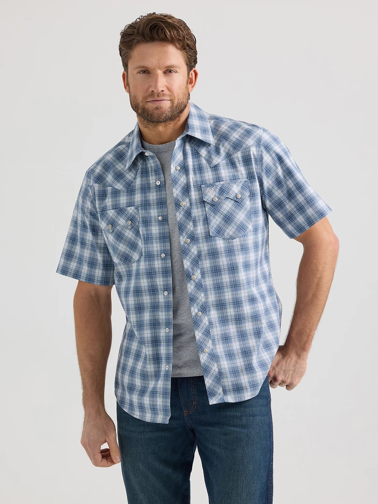 Wrangler Men's Retro Plaid Snap Front Shirt.