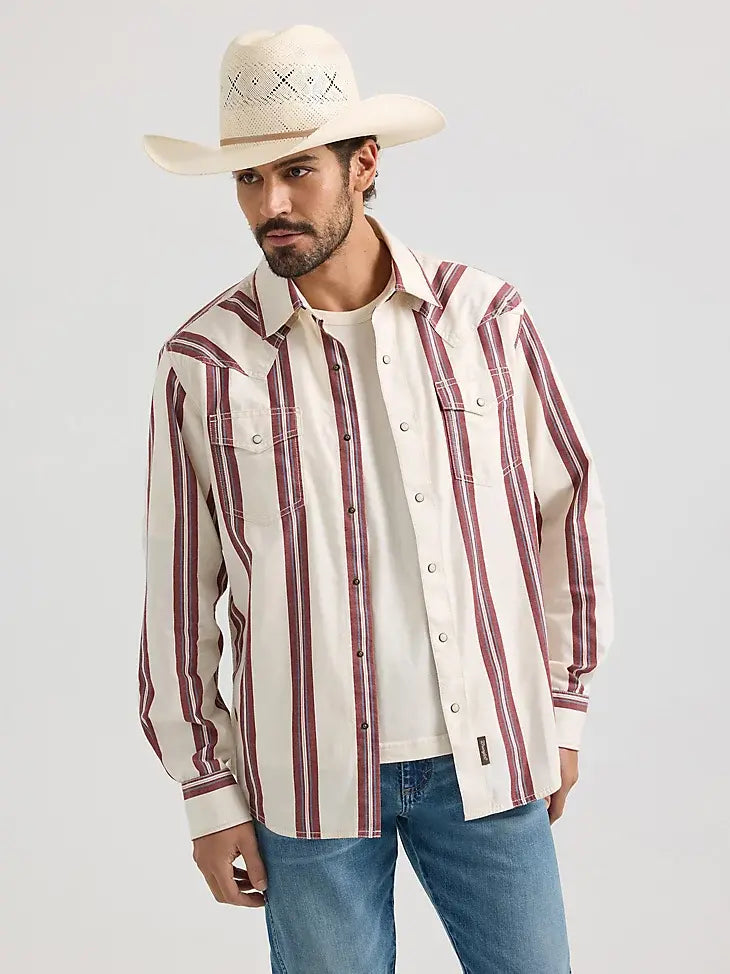 Wrangler Men's Retro Brushpopper Snap Front Shirt.