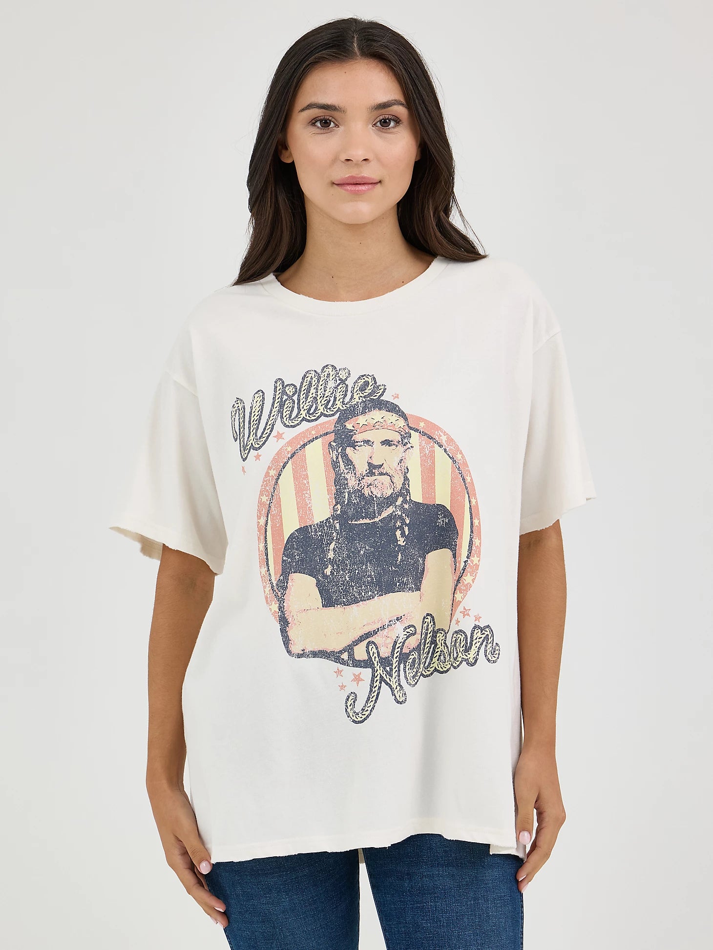 Wrangler Women's Willie Nelson Oversized Band Tee.