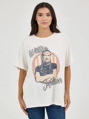 Wrangler Women's Willie Nelson Oversized Band Tee.