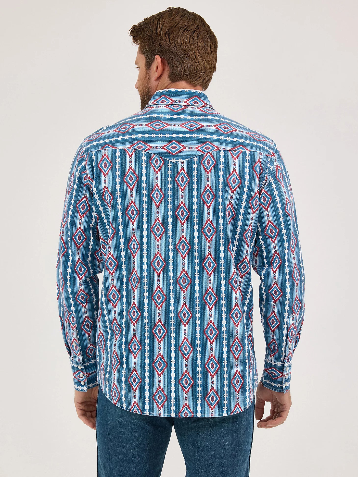 Wrangler Men's Americana Blue Checotah Snap Front Shirt 2368193