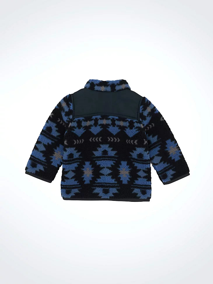 Wrangler Infant/Toddler Boy's Federal Blue Zip Front Lightweight Ripstop Sherpa Jacket 2368308