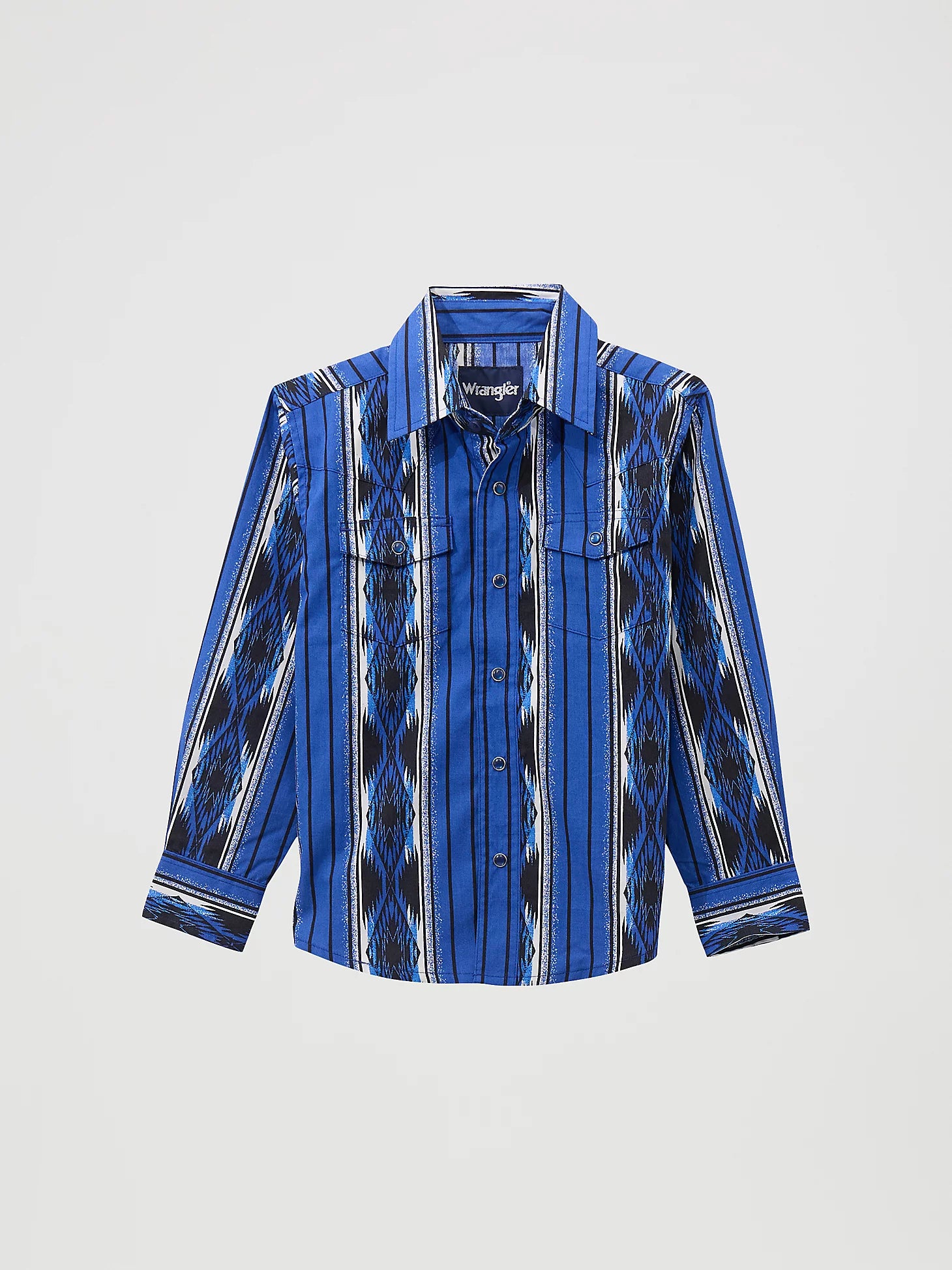 Wrangler Boy's Bold Blue Checotah Snap Front Shirt 2369458