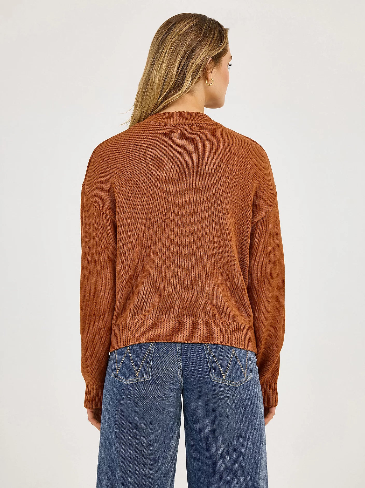 Wrangler Women's Rust Horse Intarsia Crew Neck Sweater 2372331